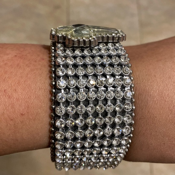 Authentic Vintage Black Leather And Crystals With 3 Double Sided Sizer - Picture 8 of 11